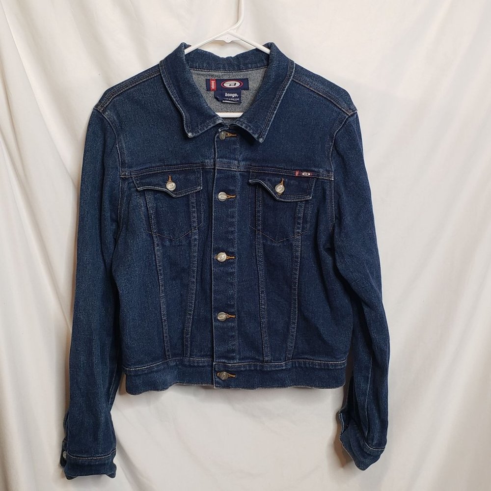Vintage Bongo Denim Jacket Dark Blue Womens Large